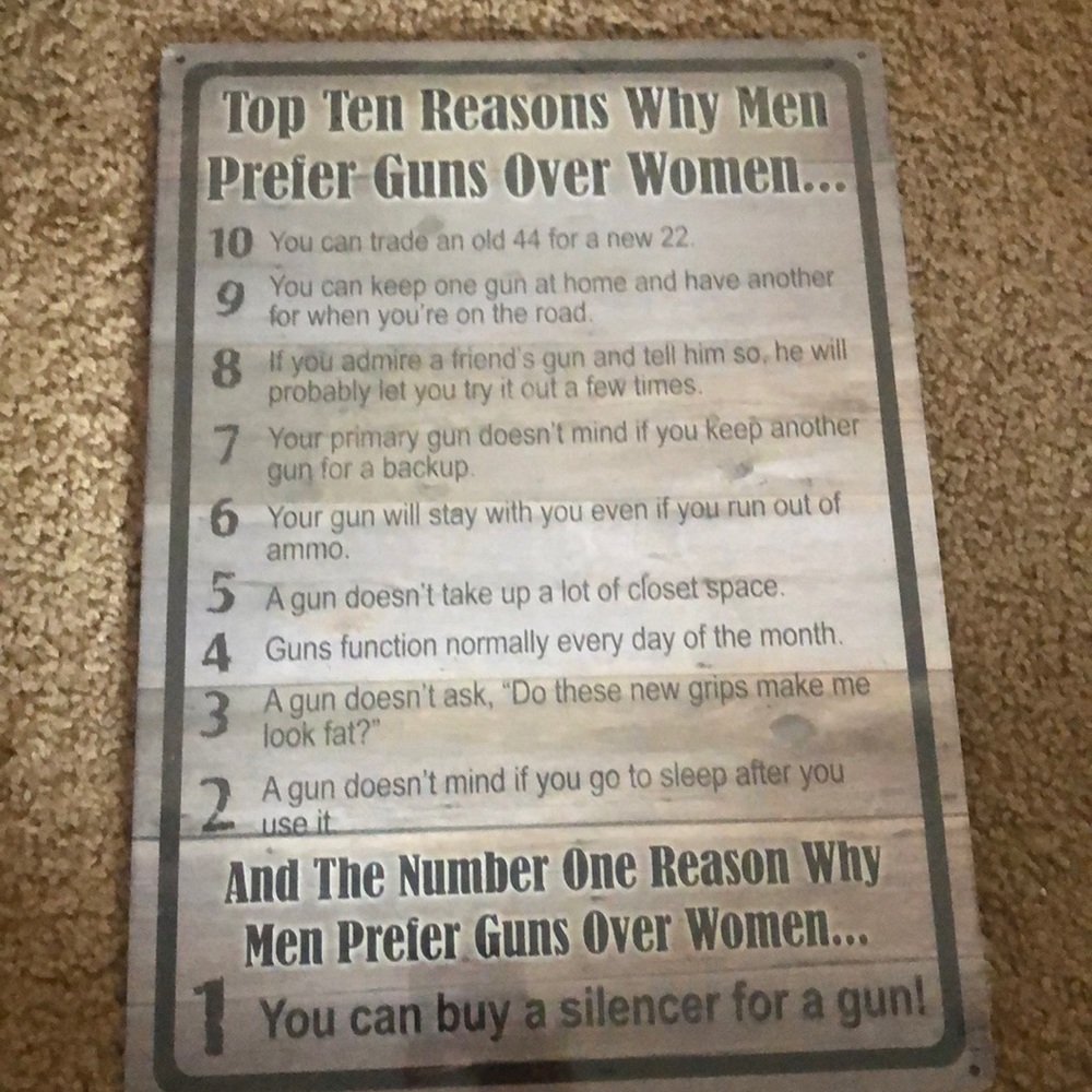 Tin sign- ten reasons